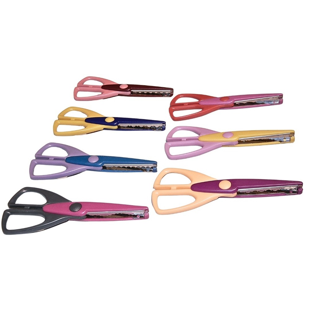 7 Pair Decorative Edge Craft Scissors Set Multi-Color Paper Edging Shears - Picture 3 of 9
